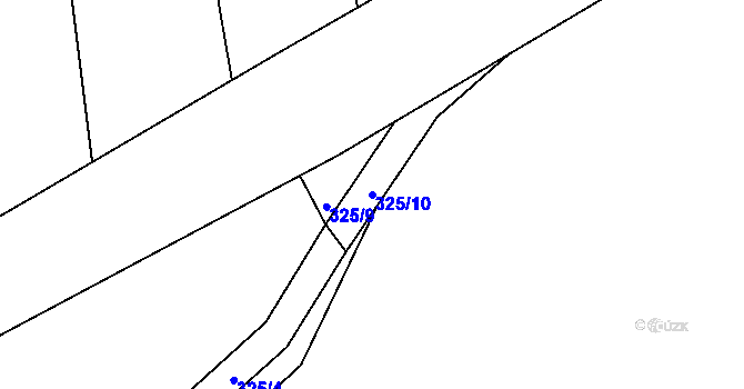 Parcela st. 325/10 v KÚ Břvany, Katastrální mapa