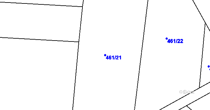 Parcela st. 461/21 v KÚ Břvany, Katastrální mapa