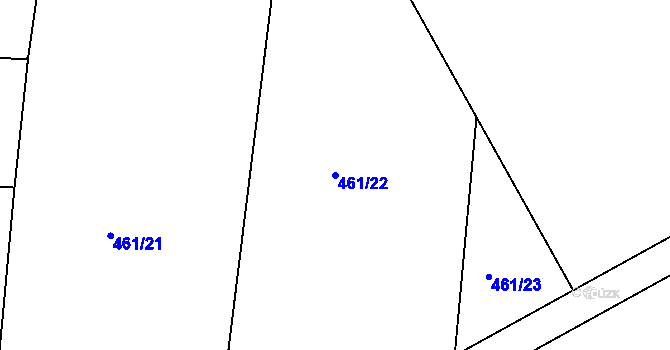 Parcela st. 461/22 v KÚ Břvany, Katastrální mapa
