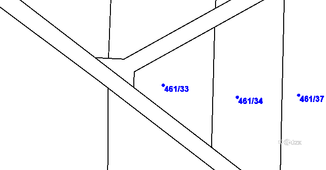 Parcela st. 461/33 v KÚ Břvany, Katastrální mapa