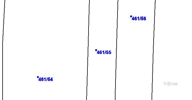 Parcela st. 461/55 v KÚ Břvany, Katastrální mapa