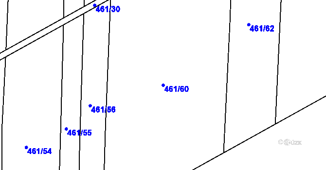 Parcela st. 461/60 v KÚ Břvany, Katastrální mapa