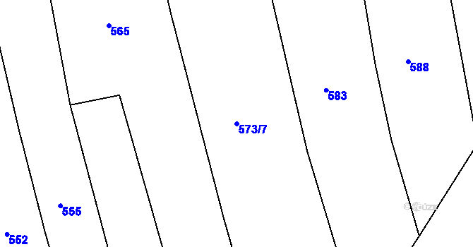 Parcela st. 573/7 v KÚ Břvany, Katastrální mapa