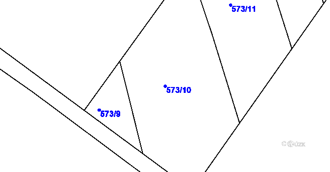 Parcela st. 573/10 v KÚ Břvany, Katastrální mapa