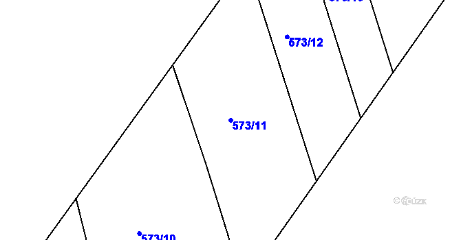 Parcela st. 573/11 v KÚ Břvany, Katastrální mapa