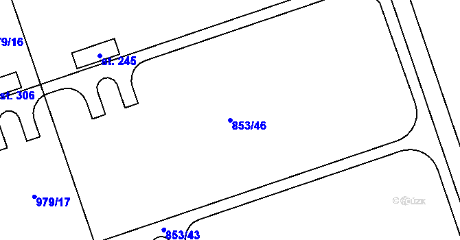 Parcela st. 853/46 v KÚ Břvany, Katastrální mapa
