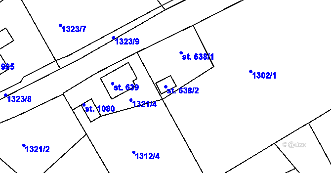 Parcela st. 638/2 v KÚ Bublava, Katastrální mapa