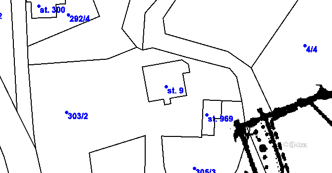 Parcela st. 9 v KÚ Bublava, Katastrální mapa