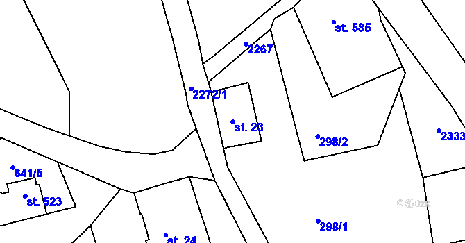 Parcela st. 23 v KÚ Bublava, Katastrální mapa