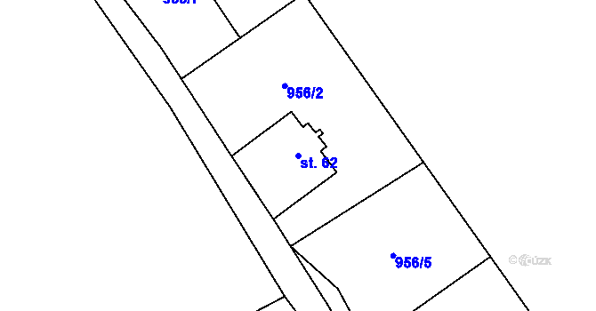 Parcela st. 62 v KÚ Bublava, Katastrální mapa