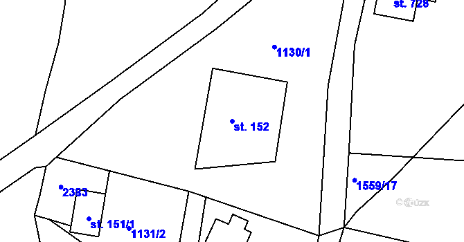 Parcela st. 152 v KÚ Bublava, Katastrální mapa