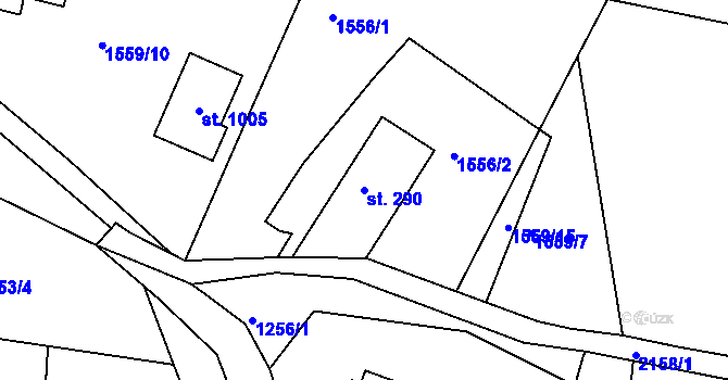 Parcela st. 290 v KÚ Bublava, Katastrální mapa