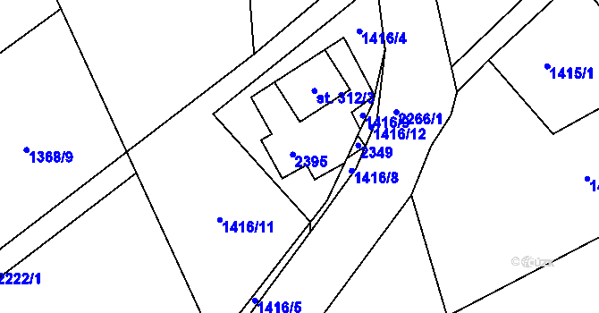 Parcela st. 312/1 v KÚ Bublava, Katastrální mapa