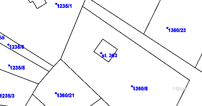 Parcela st. 363 v KÚ Bublava, Katastrální mapa