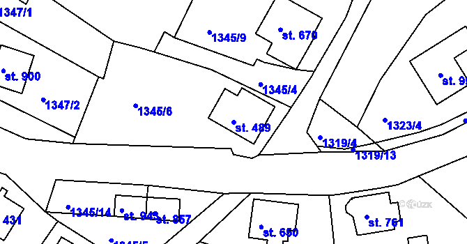 Parcela st. 489 v KÚ Bublava, Katastrální mapa