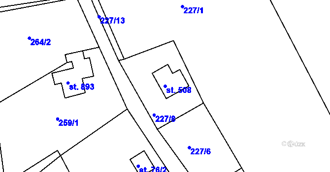 Parcela st. 508 v KÚ Bublava, Katastrální mapa