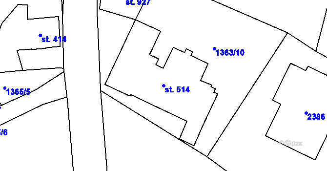 Parcela st. 514 v KÚ Bublava, Katastrální mapa