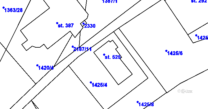 Parcela st. 525 v KÚ Bublava, Katastrální mapa