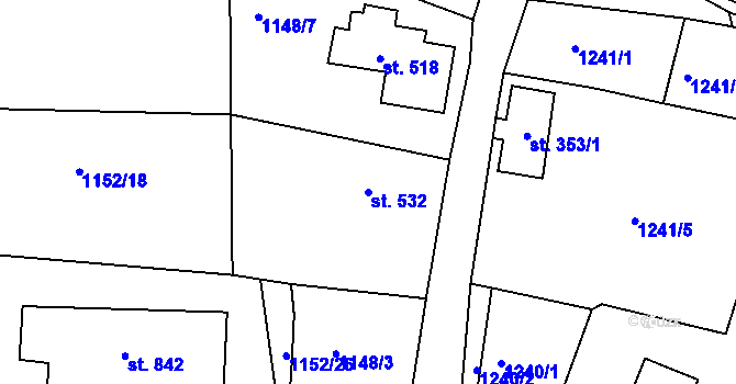 Parcela st. 532 v KÚ Bublava, Katastrální mapa