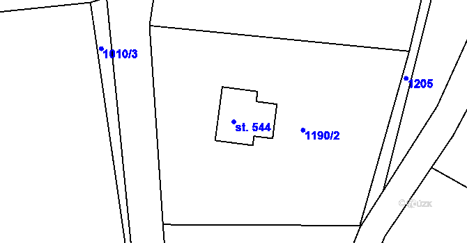 Parcela st. 544 v KÚ Bublava, Katastrální mapa