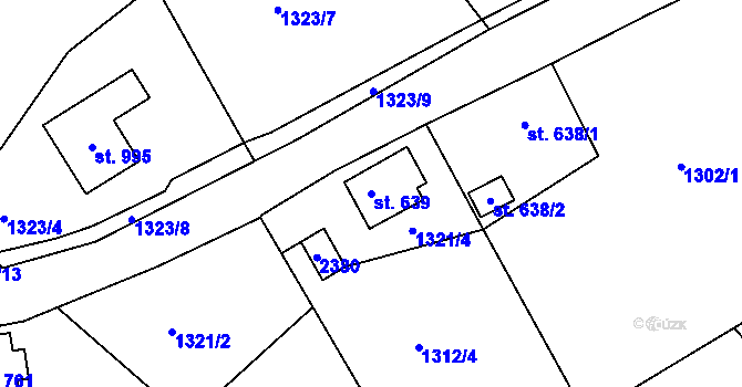 Parcela st. 639 v KÚ Bublava, Katastrální mapa