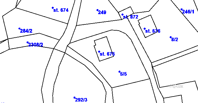 Parcela st. 675 v KÚ Bublava, Katastrální mapa