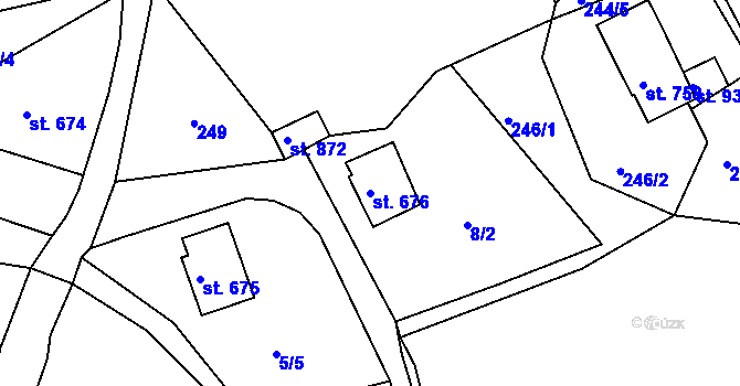 Parcela st. 676 v KÚ Bublava, Katastrální mapa
