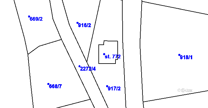 Parcela st. 772 v KÚ Bublava, Katastrální mapa