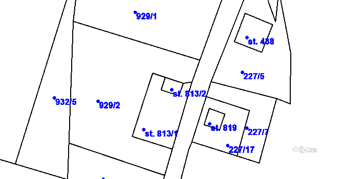 Parcela st. 813/2 v KÚ Bublava, Katastrální mapa