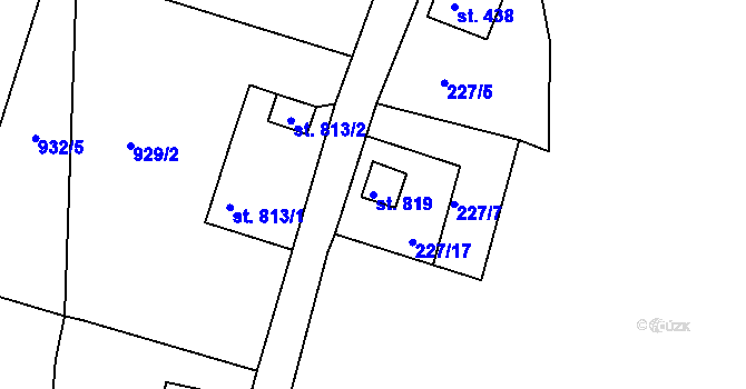 Parcela st. 819 v KÚ Bublava, Katastrální mapa