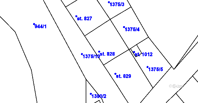 Parcela st. 828 v KÚ Bublava, Katastrální mapa