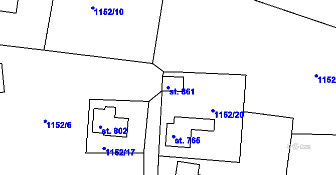 Parcela st. 861 v KÚ Bublava, Katastrální mapa