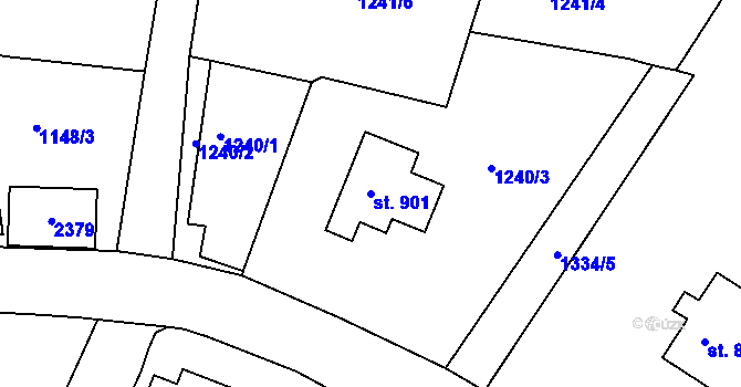 Parcela st. 901 v KÚ Bublava, Katastrální mapa