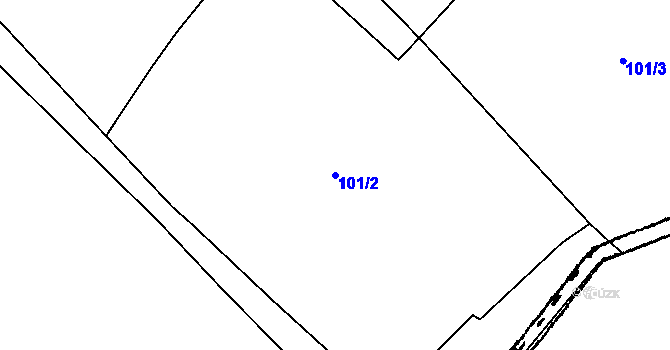 Parcela st. 101/2 v KÚ Bublava, Katastrální mapa
