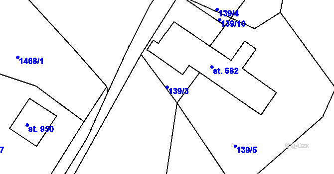 Parcela st. 139/3 v KÚ Bublava, Katastrální mapa