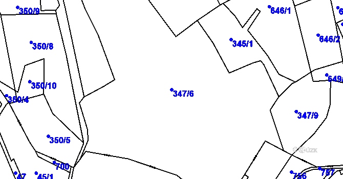 Parcela st. 347/6 v KÚ Bublava, Katastrální mapa