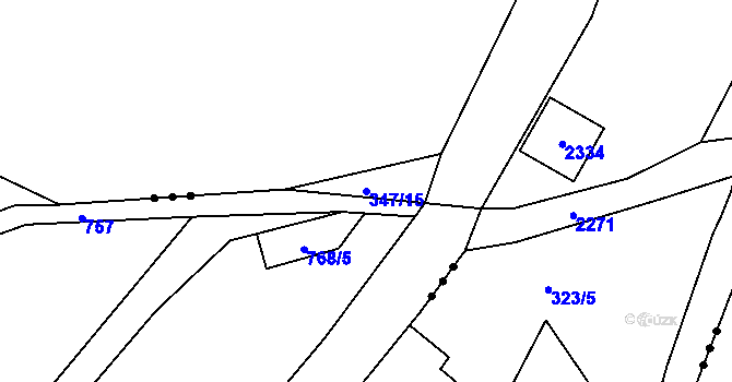 Parcela st. 347/15 v KÚ Bublava, Katastrální mapa