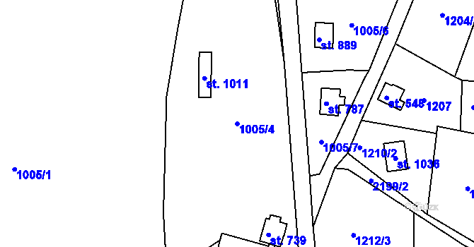 Parcela st. 1005/4 v KÚ Bublava, Katastrální mapa
