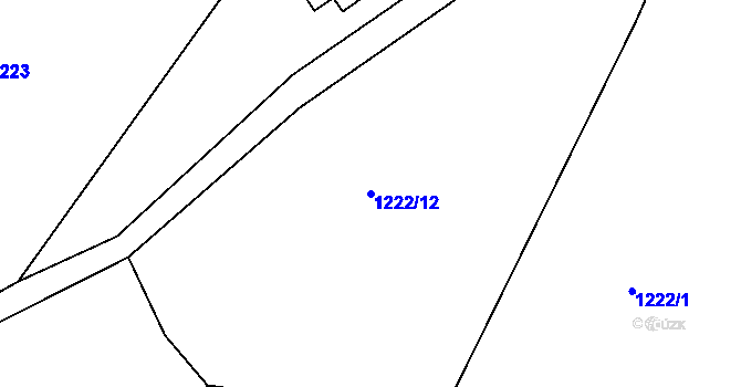Parcela st. 1222/12 v KÚ Bublava, Katastrální mapa