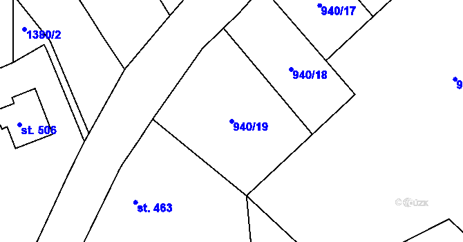 Parcela st. 940/19 v KÚ Bublava, Katastrální mapa
