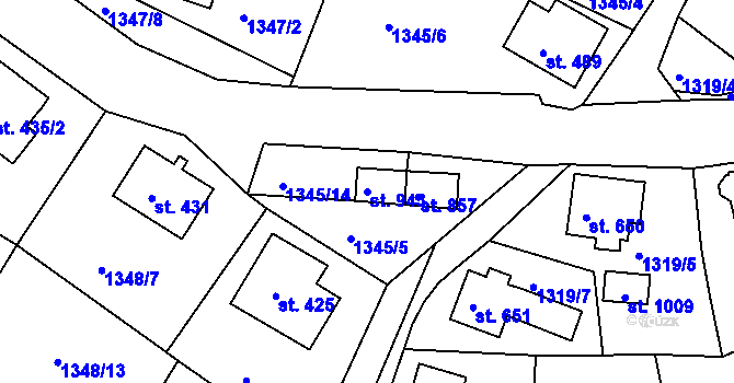 Parcela st. 943 v KÚ Bublava, Katastrální mapa