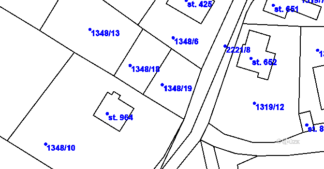 Parcela st. 1348/19 v KÚ Bublava, Katastrální mapa