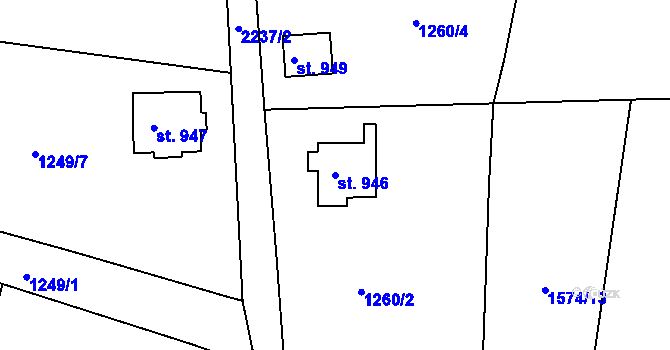 Parcela st. 946 v KÚ Bublava, Katastrální mapa