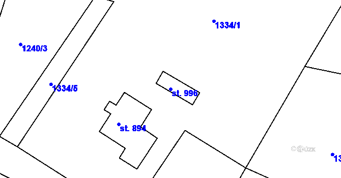 Parcela st. 996 v KÚ Bublava, Katastrální mapa