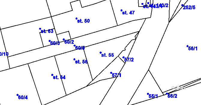 Parcela st. 55 v KÚ Bubovice, Katastrální mapa