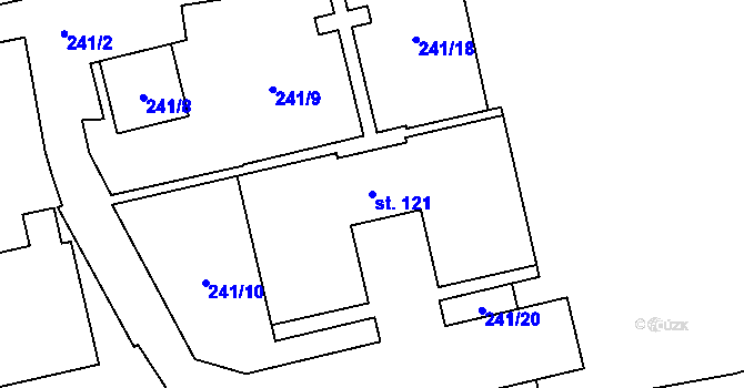 Parcela st. 121 v KÚ Bubovice, Katastrální mapa