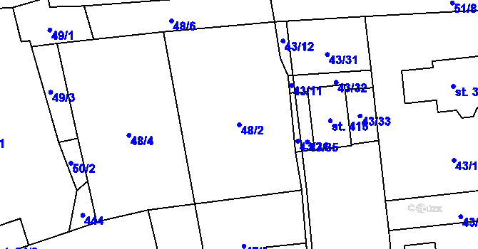 Parcela st. 48/2 v KÚ Bubovice, Katastrální mapa