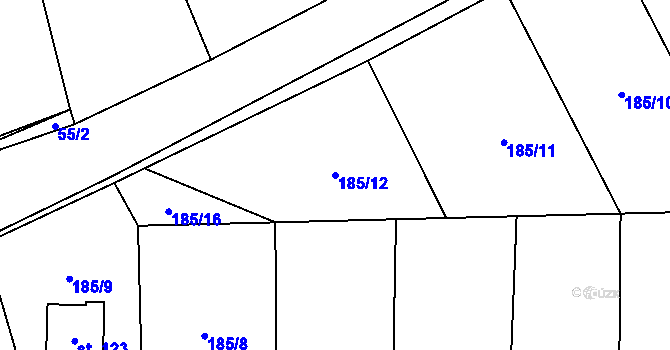 Parcela st. 185/12 v KÚ Bubovice, Katastrální mapa