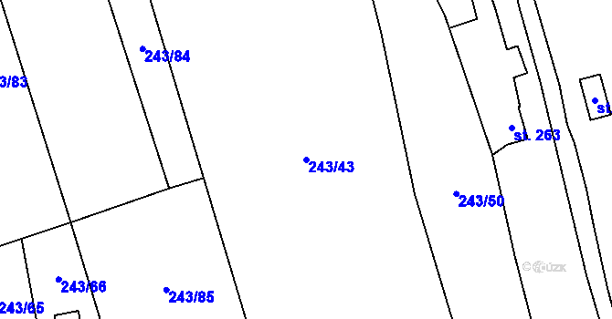 Parcela st. 243/43 v KÚ Bubovice, Katastrální mapa