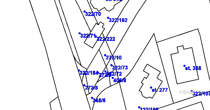 Parcela st. 272/10 v KÚ Bubovice, Katastrální mapa